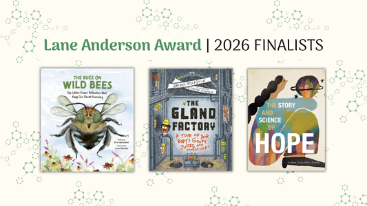 Digital graphic featuring the cover images of the shortlisted titles. Text reads "Lane Anderson Award. 2026 Finalists."