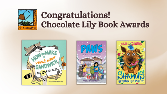 Digital graphic. Text reads "Congratulations! Chocolate Lily Book Awards." Featured are the cover images of the three winners.