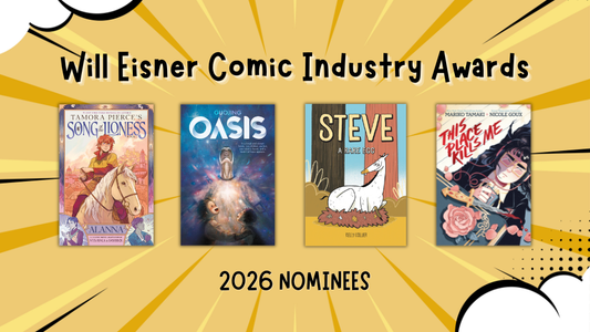 Digital graphic featuring the Canadian nominees. Text reads "Will Eisner Comic Industry Awards. 2026 nominees."