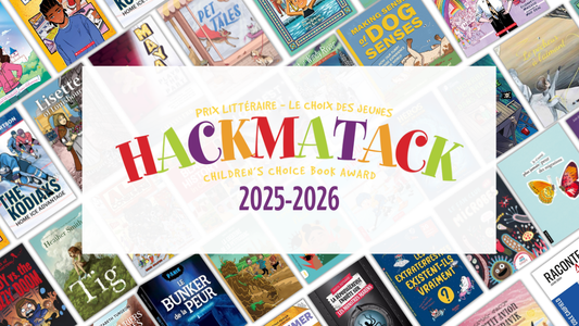 Digital graphic. Text reads "Hackmatack Children's Choice Book Award 2025-2026."