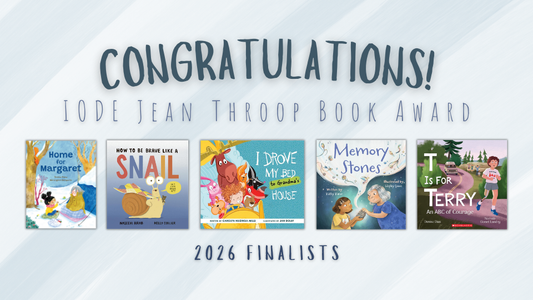Digital graphic. Text reads "Congratulations! IODE Jean Throop Book Award. 2026 Finalists."