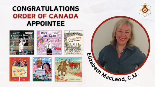 Digital graphic. Text reads "Congratulations. Order of Canada Appointee. Elizabeth MacLeod, C.M."