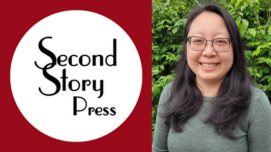 Digital graphic featuring Second Story Press' logo and a photo of Phuong Truong.