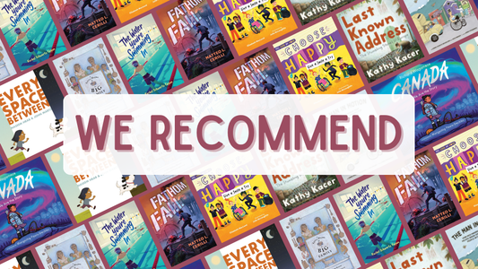 Digital graphic featuring book cover images. Text reads "Recommend."