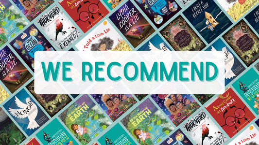Digital graphic featuring a collage of cover images. Text reads "We Recommend."