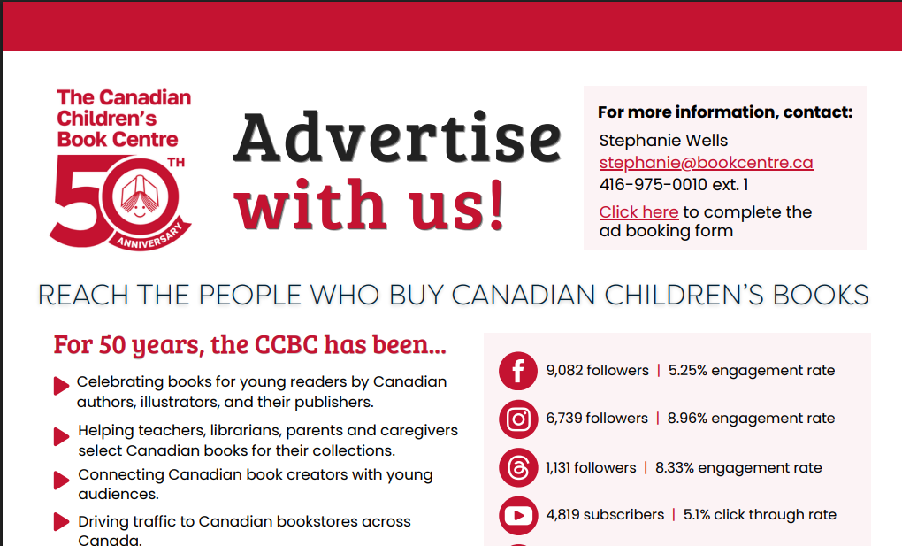 digital graphic featuring page one of the CCBC's advertising kit