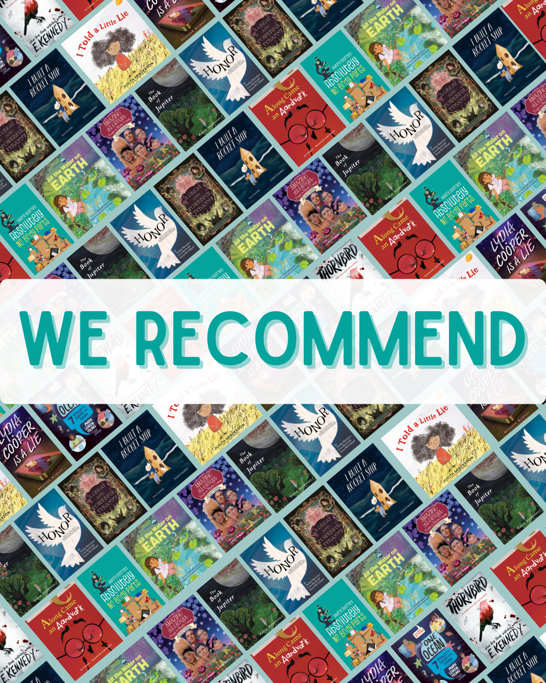 Digital graphic featuring a collage of cover images. Text reads "We Recommend."
