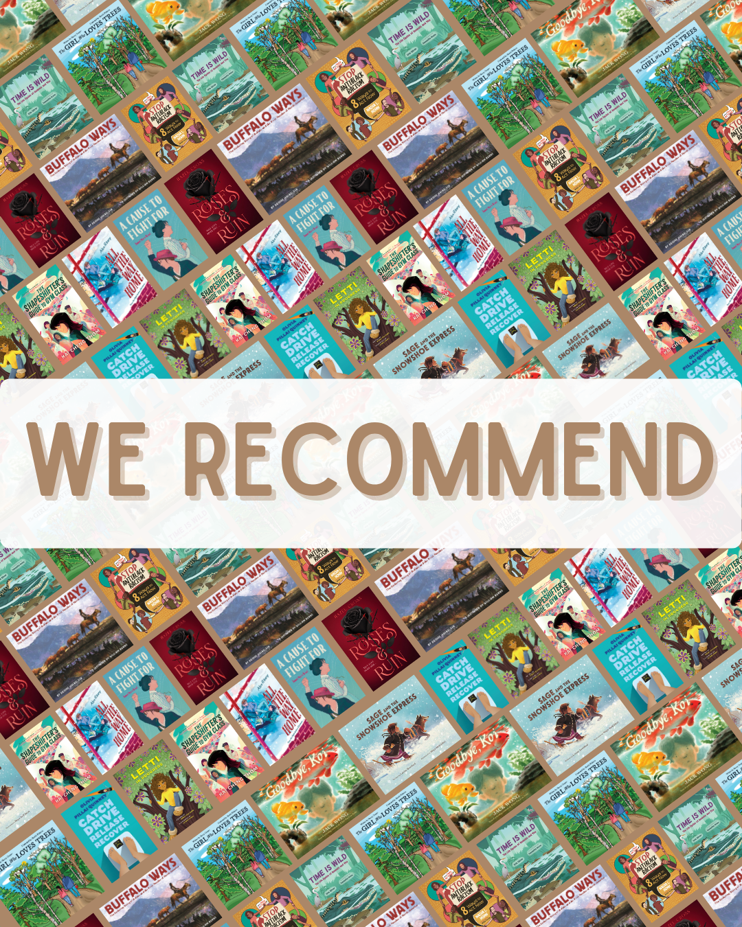 Digital graphic featuring a collage of cover images. Text reads "We Recommend."